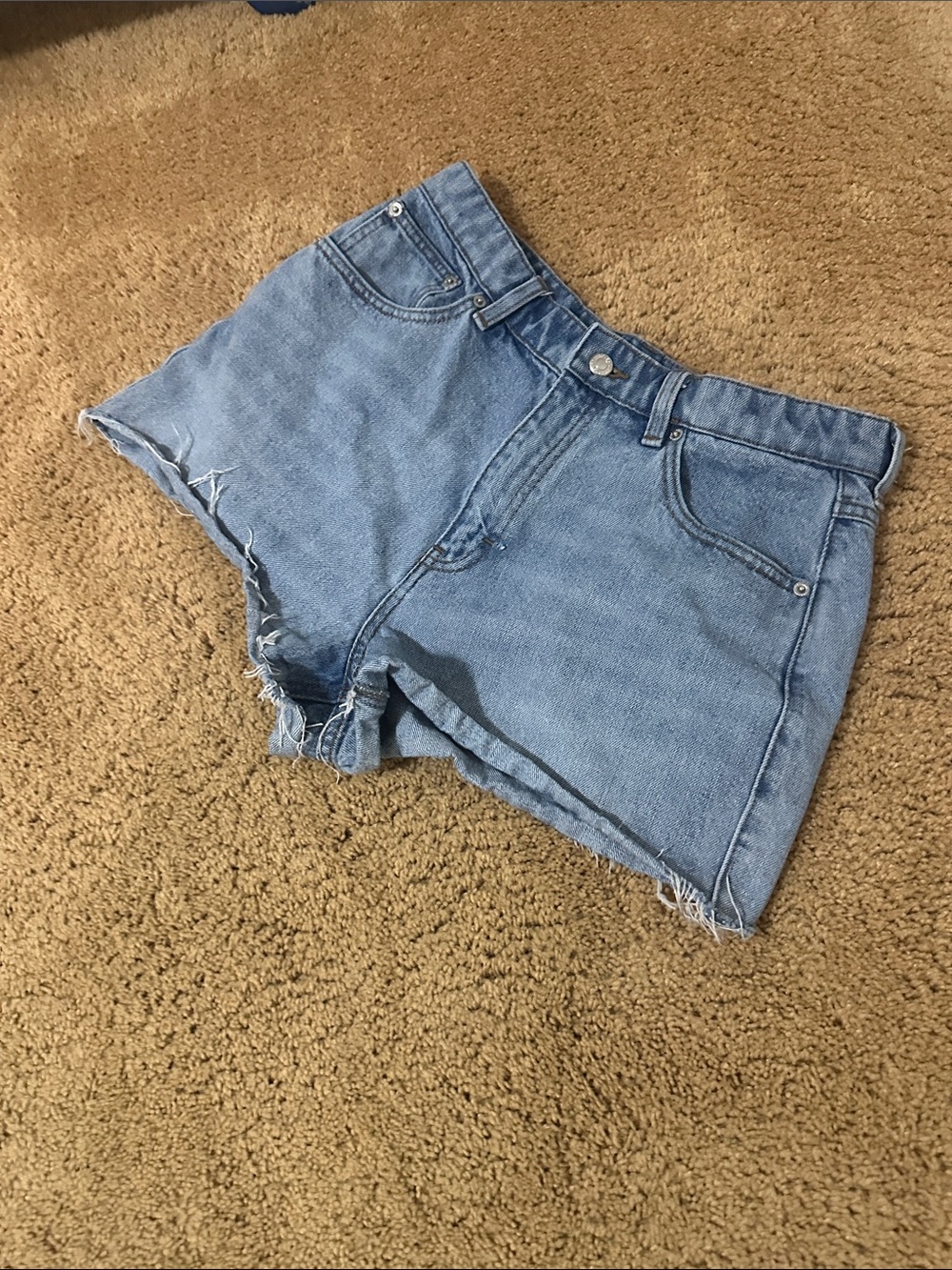 Topshop| Light Wash Cutoff Jean Shorts High Rise Mom 10P